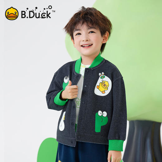 bduck小黄鸭童装春秋男童外套牛仔儿童长袖衬衫宝宝上衣90-130 BF1611016 商品图0