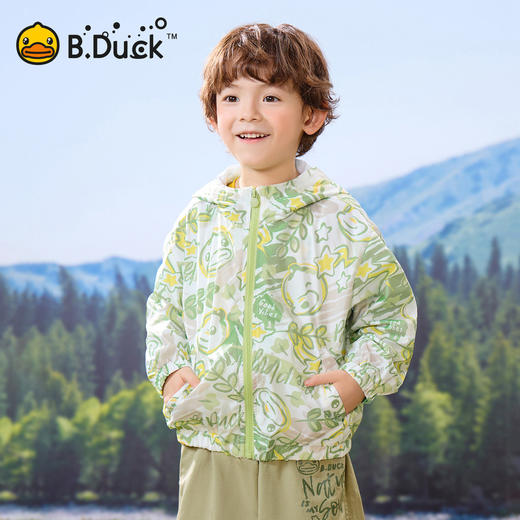 bduck小黄鸭童装春秋儿童连帽外套女童防风衣运动上衣105-150 BF1611058 商品图0