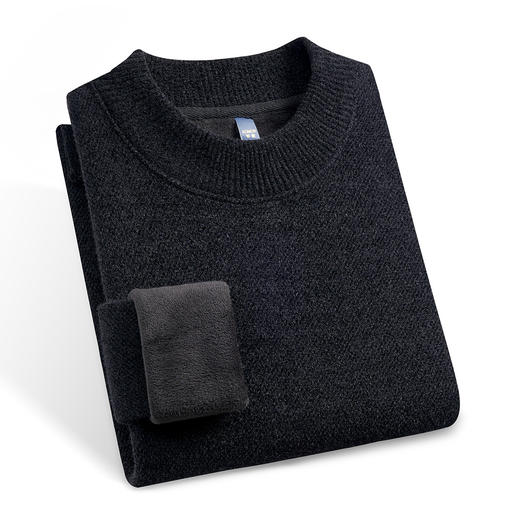 【仿貂绒】罗蒙加绒毛衣男保暖护脖半高领毛衣男加绒针织衫男士毛衣 商品图3