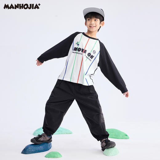 【熊盆友】漫画家25春Teflon三防户外运动拼接透气网眼梭织长裤 商品图4