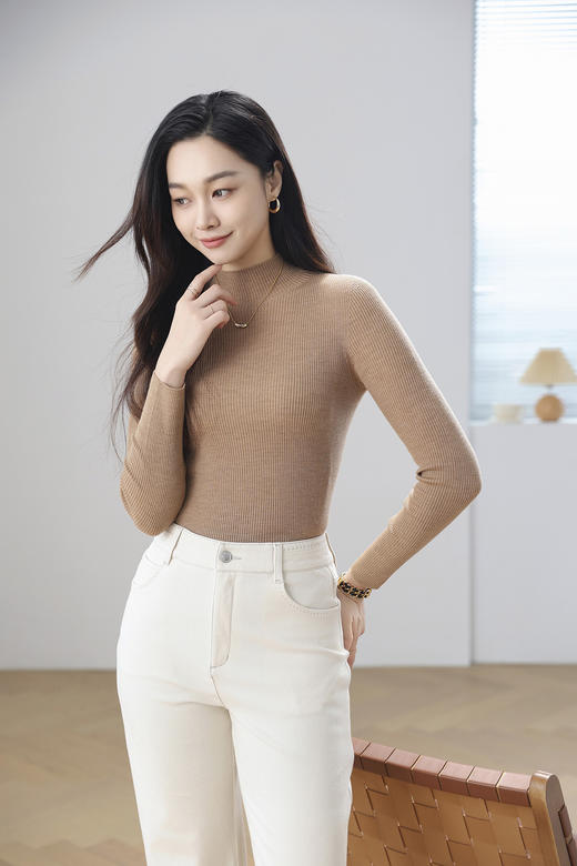 火桐hooton 无缝精纺 半高领羊毛打底衫YT111 商品图9