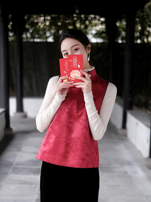 盛唐牡丹| 闲云野鹤丝毛偏襟马甲 商品图10