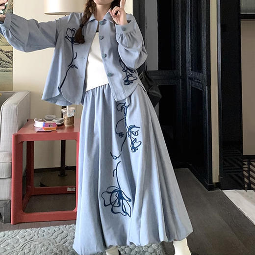 裁缝学苑AQ406小众设计感灯笼袖衬衫纸样半身裙大摆女装套装打版型图纸 商品图4