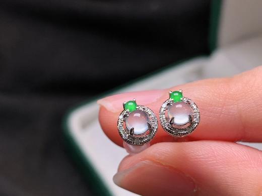 蛋面翡翠耳钉 商品图1