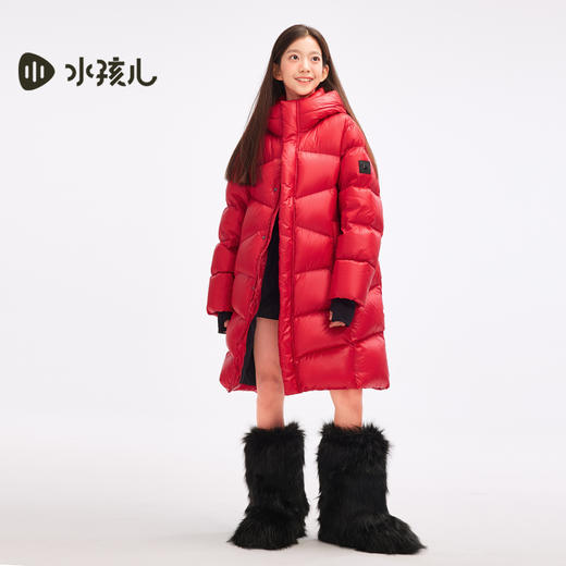 水孩儿童装2024冬季新款儿童羽绒服男童克轻三防厚外套女童纯色鸭绒服 商品图3