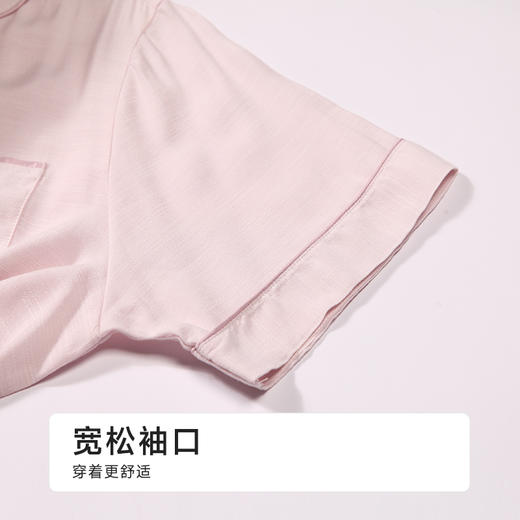 都市丽人女士梭织棉短袖套装薄麻麻纱亲情蜜语短袖家居服LHH0A2 商品图7