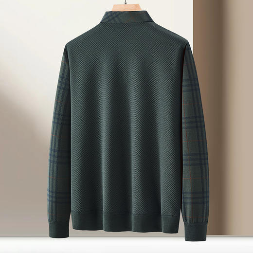 【肌理提花】罗蒙男士秋冬经典格子衬衫男长袖假两件针织衫男衬衫中老年爸爸装 商品图3