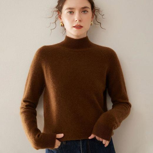 【自】全新升级【铂金会员339/天猫459/差价120】(04240) 洛诗琳秋冬山羊绒衫女半高领双股加厚插肩袖羊毛打底上衣 商品图4