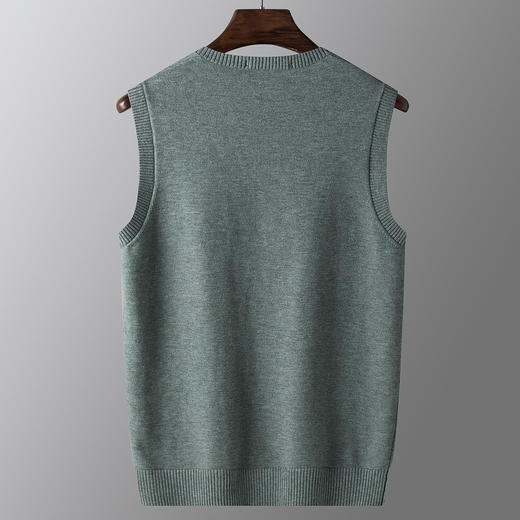 罗蒙男士经典V领针织衫背心毛衣男纯色针织马甲男士马甲坎肩 商品图3