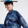 【熊盆友】漫画家25春靛蓝水墨画晕染手工扎花晕染工装牛仔外套 商品缩略图1