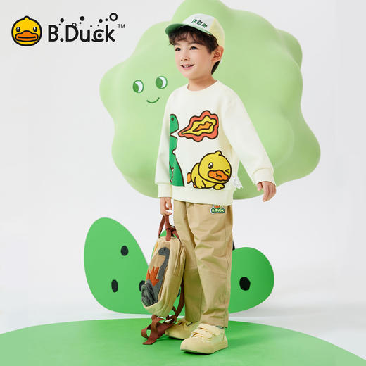 bduck小黄鸭童装春秋男童卫衣儿童套头衫恐龙宝宝上衣90-130 BF1608017 商品图1