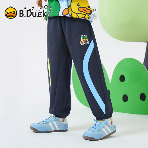 bduck小黄鸭童装春秋儿童裤子男童运动裤春季新款宝宝卫裤束脚裤90-130 BF1663018 商品图3