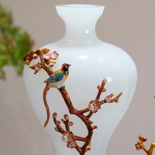 佛罗端斯琉璃玉花瓶摆件客厅玄关装饰工艺品高档乔迁礼新居礼佛罗端斯-平安喜悦花瓶（白玉右） 商品图1