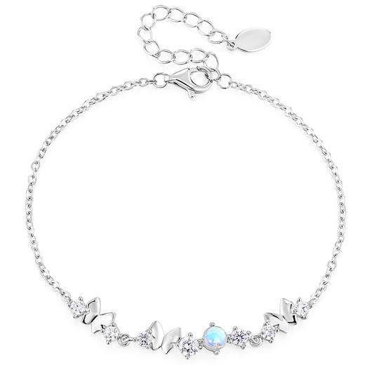 卡蒂罗/KADER 月光蝴蝶手链  在逃公主满镶钻石闪闪蝶舞原创设计可调节拼接链 甜美仙气璀璨闪耀手饰 925银 商品图1