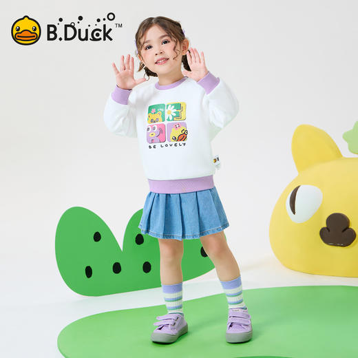 bduck小黄鸭童装春秋女童卫衣儿童女童上衣宝宝套头衫90-130 FF1608020 商品图1