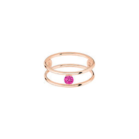 订购6周到｜La Brune et La Blonde-HULA HOOP solitaire-18K玫瑰金 0.12-0.23克拉红宝石 戒指［法国设计师］