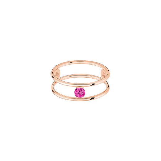 订购6周到｜La Brune et La Blonde-HULA HOOP solitaire-18K玫瑰金 0.12-0.23克拉红宝石 戒指［法国设计师］ 商品图0