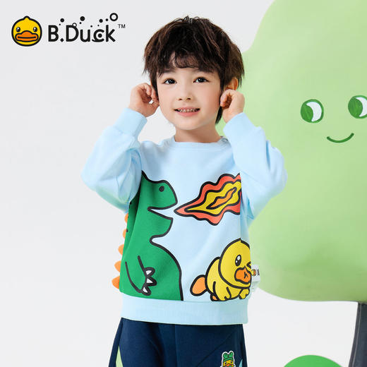bduck小黄鸭童装春秋男童卫衣儿童套头衫恐龙宝宝上衣90-130 BF1608017 商品图0