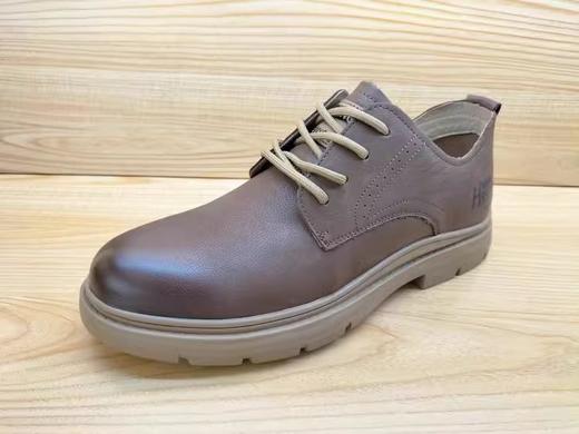 豪行13351155真皮软底舒适休闲皮鞋男士系带单鞋 商品图0