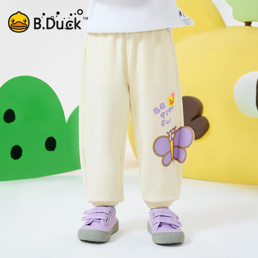 bduck小黄鸭童装春秋女童裤子春款卫裤儿童女宝宝运动裤90-130 FF1663022 商品图3