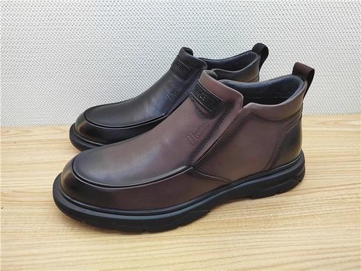 豪行冬季12483201牛皮休闲加绒男鞋皮鞋专柜正品高帮棉鞋 商品图0