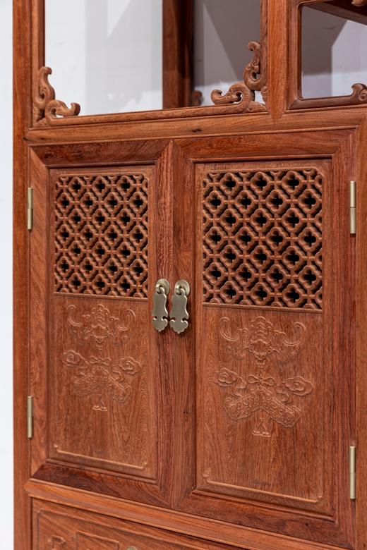 红桥红  家具严选  缅甸花梨（大果紫檀）  【200福庆有余博古架】 商品图5