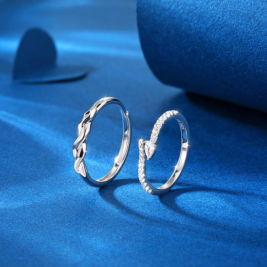 【新年饰爱】卡蒂罗/KADER 爱意守护情侣对戒 莫比乌斯环新中式灵蛇设计可调节素戒一对 蛇年本命年好运配饰 商品图9