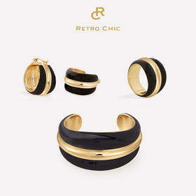 【蓝盈莹、孟慧圆同款】Art Nouveau新艺术时期 | 奥斯黑色珐琅耳圈三件套