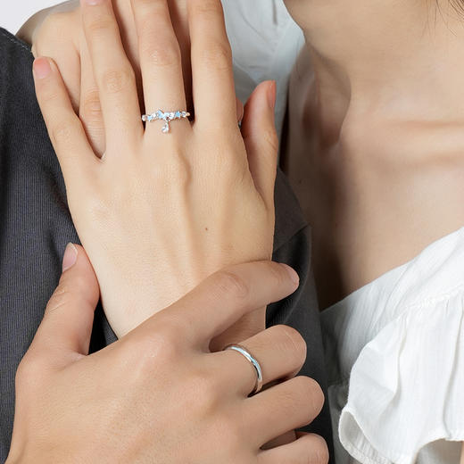 卡蒂罗/KADER 【发光】繁星蝴蝶夜光情侣对戒 接住招财的蝴蝶玄学 蝶光招财梦幻夜光会发光开口流苏戒指一对 商品图6