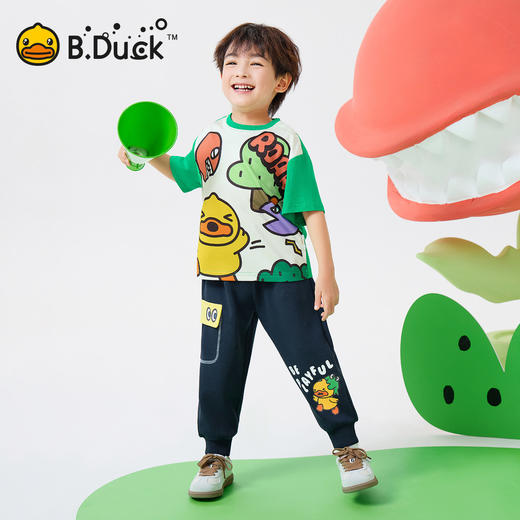 bduck小黄鸭童装春秋男童裤子儿童运动裤春季男宝宝休闲裤子90-130 BF1663017 商品图2