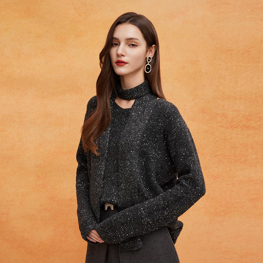 QE636斯尔丽2025春季新款金丝亮片厚款时尚马甲款柔软廓形显瘦百搭上衣 商品图9