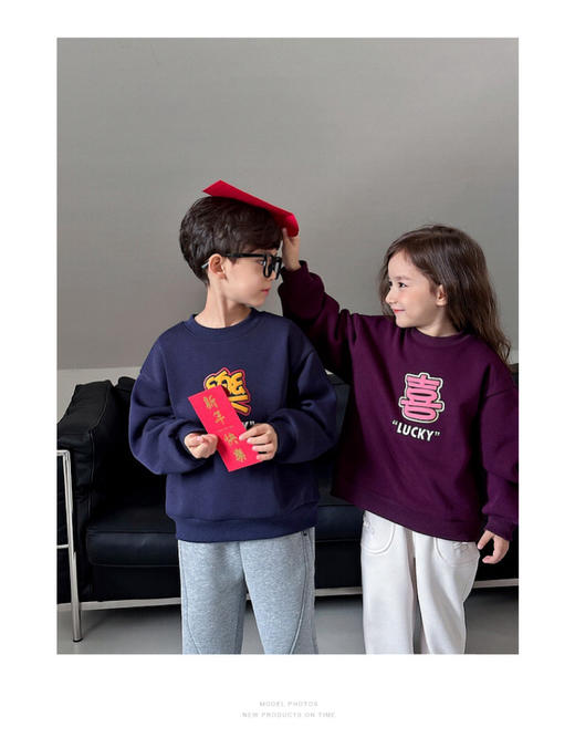 🔥2025高端年货🔥过年专属🏮新年卫衣来添好运啦～【合家团圆卫衣】一家四口都能穿，红红火火过大年👍 商品图5