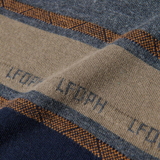 【含羊毛】罗蒙秋冬男士经典横条针织衫男商务polo衫男长袖中老年爸爸装 商品图6