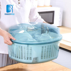 【厨房新体验！碗碟筷统统搞定】方形沥水碗碟架 碗筷收纳柜翻盖防尘放碗架厨房收纳置物。ry