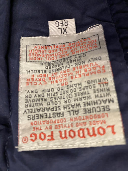 90年代 Vintage LONDON FOG 伦敦雾 棉服 夹棉外套_CTJK(XL) 商品图2