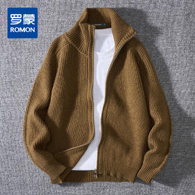 【北极绒纱线】罗蒙美式粗犷针织外套男秋冬毛衣男士外套针织衫男