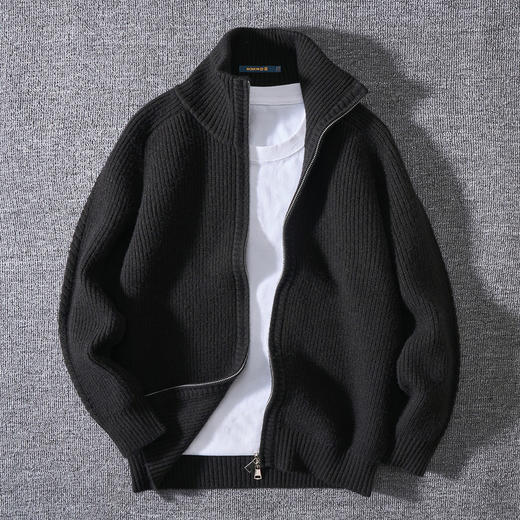 【北极绒纱线】罗蒙美式粗犷针织外套男秋冬毛衣男士外套针织衫男 商品图3