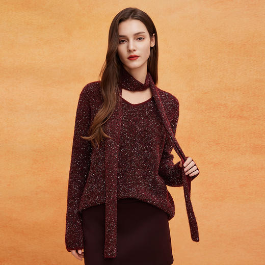 QE636斯尔丽2025春季新款金丝亮片厚款时尚马甲款柔软廓形显瘦百搭上衣 商品图4