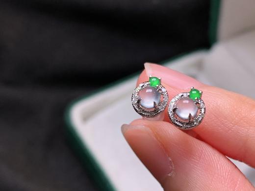 蛋面翡翠耳钉 商品图2