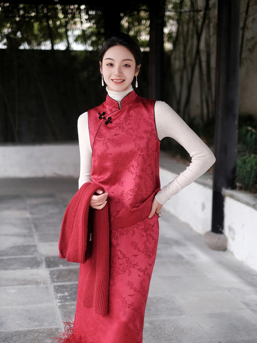 盛唐牡丹| 闲云野鹤丝毛偏襟马甲 商品图6