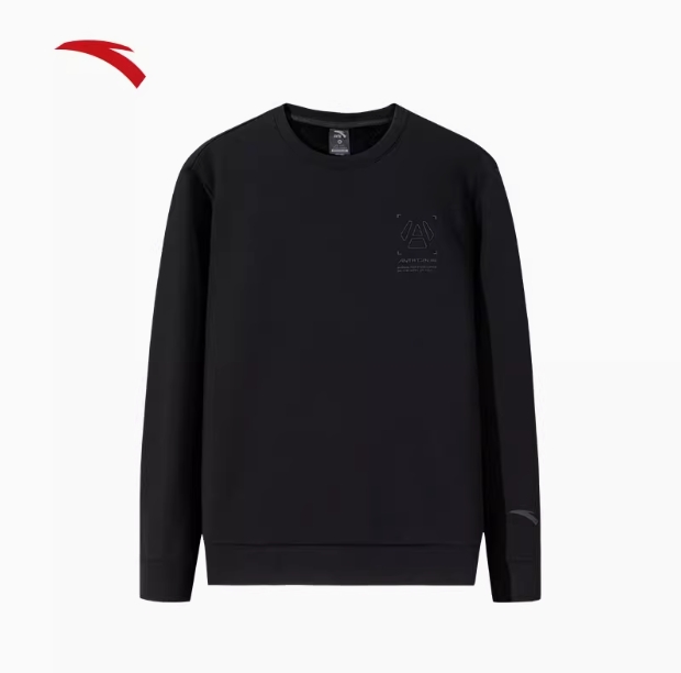 安踏加绒卫衣男士冬季新款圆领套头衫长袖针织保暖上衣152447727N