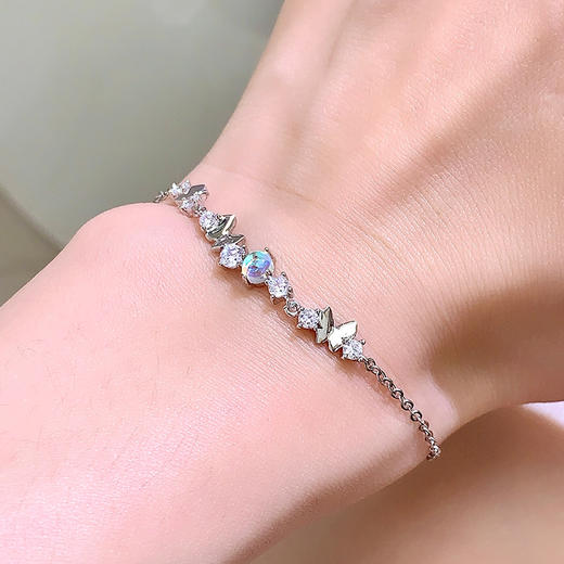 卡蒂罗/KADER 月光蝴蝶手链  在逃公主满镶钻石闪闪蝶舞原创设计可调节拼接链 甜美仙气璀璨闪耀手饰 925银 商品图3