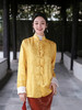 盛唐牡丹|东方雅韵真丝提花宽松外套-皇家明黄 (夹棉) 商品缩略图6