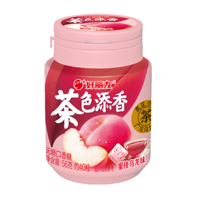 好丽友 蜜桃乌龙味无糖口香糖 56g/瓶