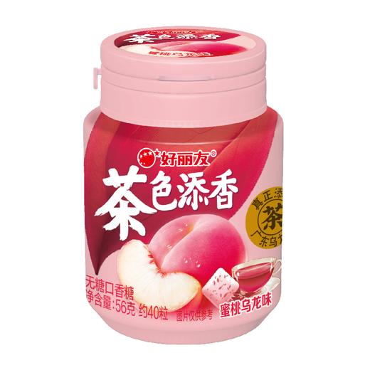 好丽友 蜜桃乌龙味无糖口香糖 56g/瓶 商品图0