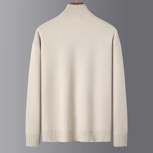 【卷边螺纹】罗蒙立领拉链针织外套男舒适针织开衫外套男士毛衣 商品图3