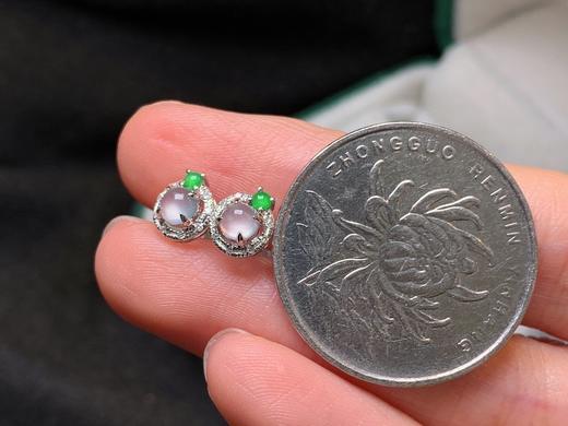 蛋面翡翠耳钉 商品图4