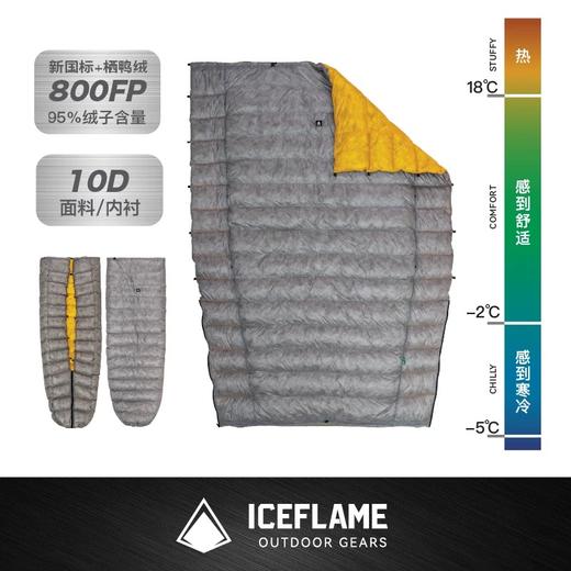 ICEFLAME冰焰 蝶舞nxt 栖鸭绒800fp无底睡袋 商品图0