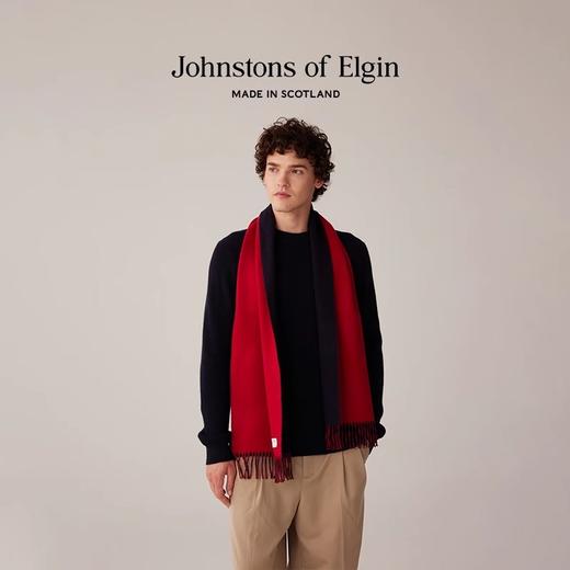 Johnstons of Elgin纯羊绒双面宽幅围巾 纯色 商品图1