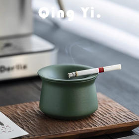 RW 简约带盖防风烟灰缸 小众高级感陶瓷办公室家用防灰飞烟缸